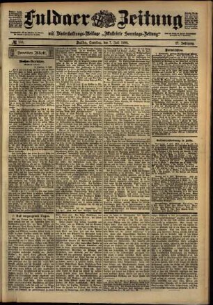 Zweite Ausgabe vom Samstag, den 07. Juli 1900.