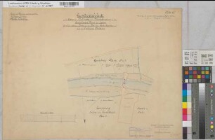 Ems Kanalisierung Grunderwerbskarte Strecke Meppen Blatt 16a Nadelwehr und Wehrwärterwohnung bei Versen 1892 1 : 2000 48 x 65 kol. Zeichnung A. Franke, Wasserbauinspektor Wasser- und Schiffahrtsdirektion Münster