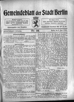1921,23: Nr. 23, 5. Juni 1921