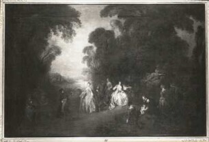 Gemälde "Tanz an der Fontäne" (J.-B. F. Pater; Leinwand; 1,31 x 1,95 m; Park Sanssouci Potsdam)