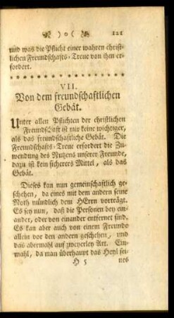 VII. Von dem freundschaftlichen Gebät