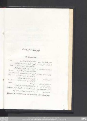 فهرست مندرجات جلد بیست و دوم