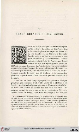 3. Pér. 5.1891: Le grand retable de Six-Fours