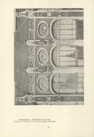 Warenhaus A. Wertheim in Berlin. Detail der Fassade in der Leipziger Strasse
