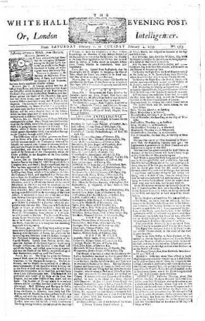 The Whitehall evening post or London intelligencer. 1755. 18. Jan. - 1. Jan. 1756