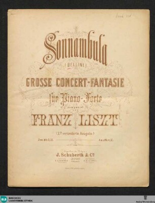 Sonnambula (de Bellini) : grosse Concert-Fantasie für Piano-Forte