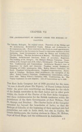 Chapter VII. The Archdeaconry of Madras under the Bishops of Calcutta