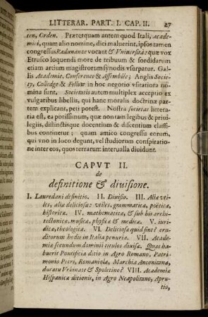 Caput II. de definitione & divisione