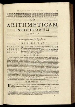 Ad arithmeticam infinitorum liber II.