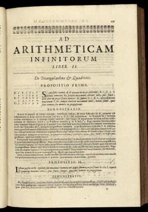 Ad arithmeticam infinitorum liber II.