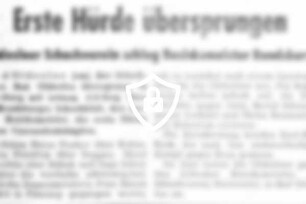 Erste Hürde übersprungen