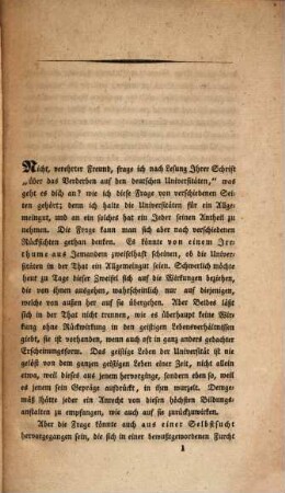 Geschichtliche Beleuchtung des Zustandes der deutschen Universitäten