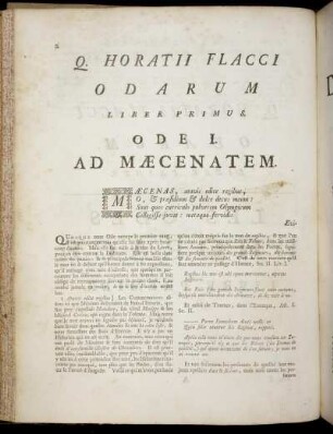 Ode I. Ad Mæcentatem. / Ode I. A Mecenas. - Ad Thaliarchum. Ode IX. / A Thaliarque. Ode IX.