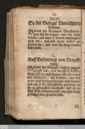 L. Auff Bekäntnüß von Vergifftung.