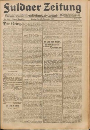 Ausgabe vom Montag, den 30. November 1914.