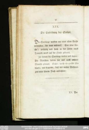 XIX. Die Einbildung des Stolzes.