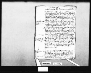 Entwurf zu einem Gutachten zum Pfarrhaus und zur Pfarr- und Zehntscheuer (Folio Doppelblatt)