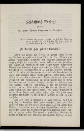 Gedächtnispredigt