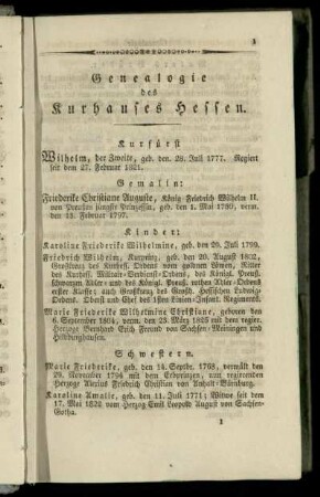 Genealogie des Kurhauses Hessen