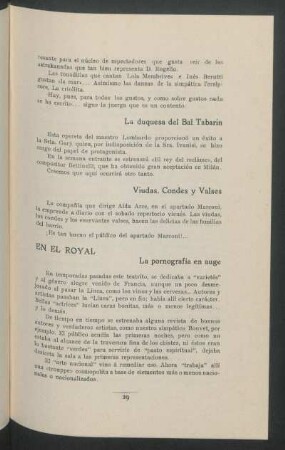 Viudas. Condes y Valses