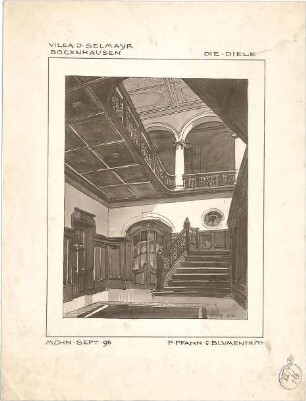 Pfann, Paul; München - Bogenhausen; Villa Jos. Selmayer - Dieleninnenraum (Perspektive)