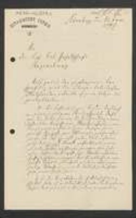 Brief von Münderlein an Regensburgische Botanische Gesellschaft