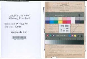 Entnazifizierung Karl Weinreich , geb. 15.09.1898 (Schneider)