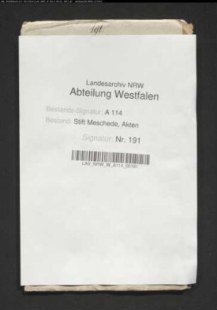 Verzeichnis der abgabepflichtigen Höfe (im Zusammenhang mit dem Bemühen um Rückgewinnung entzogener Einkünfte)