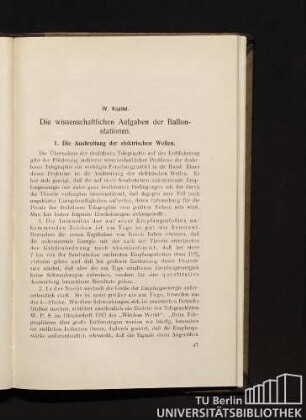 1. Die Ausbreitung der elektrischen Wellen.