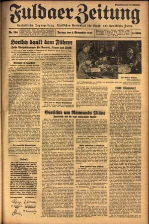Ausgabe vom Freitag, den 04. November 1938.