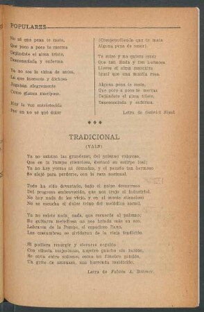 Tradicional : (Vals)