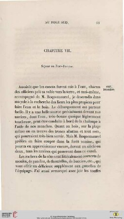 Chapitre VII: Séjour au Port-Famine