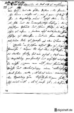 29: Brief von Wilhelm Heinse an Johann Wilhelm Ludwig Gleim