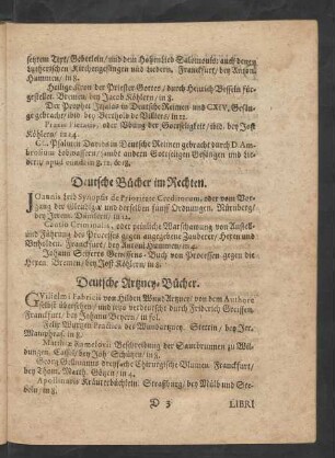 Deutsche Artzney-Bücher.