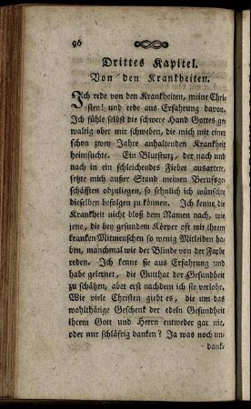 Drittes Kapitel. Von den Krankheiten.