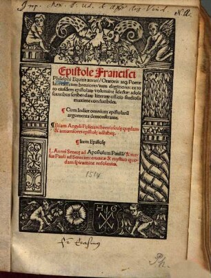 Epistolae : Etiam Angeli Politiani ... epistolae ... ; Item epistolae L. Annei Senecae ...