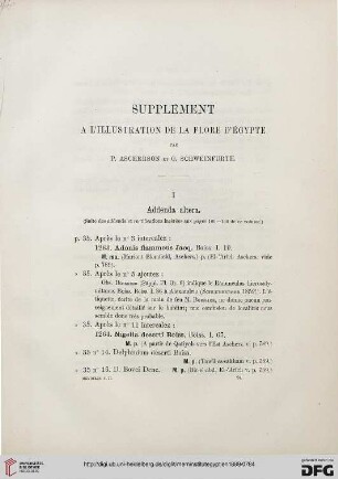 2: Supplément à l'illustration de la flore d'Égypte