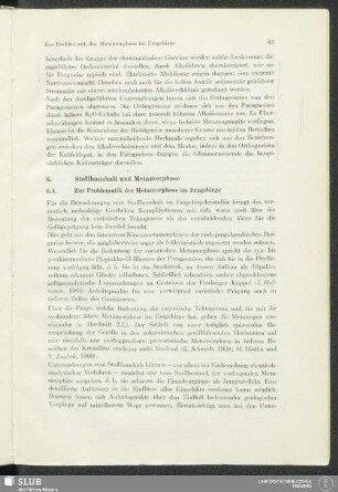 6. Stoffhaushalt und Metamorphose