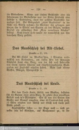 Das Raubschloß bei Alt-Liebel : Raubschloß bei Alt-Liebel