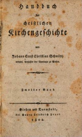 Handbuch der christlichen Kirchengeschichte. 2