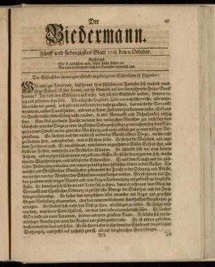 Fünff und siebenzigstes Blatt 1728 den 11 October