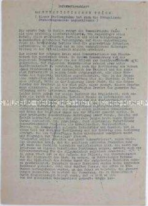 Hektografiertes Flugblatt der Humanistischen Union zum Tod von Benno Ohnesorg