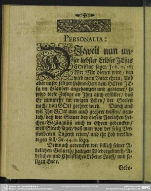 Lebenslauf : Personalia