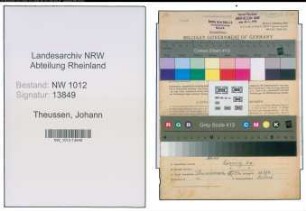 Entnazifizierung Johann Theussen , geb. 04.09.1902 (Bergmann)