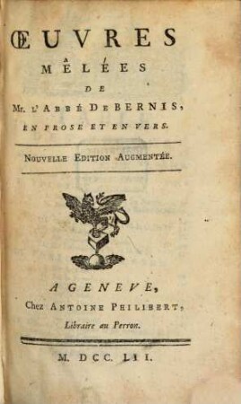 Oeuvres mélées ...