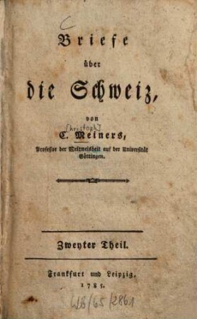 Briefe über die Schweiz, 2