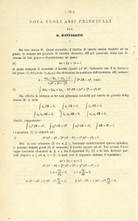 Nota sugli assi principali.