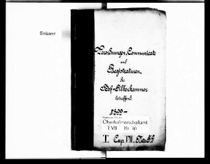 Verordnungen, Registraturen, Kommunikate wegen der Hofsilberkammer, Band c
