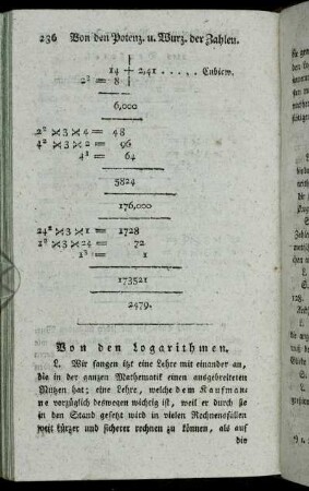 Von den Logarithmen.
