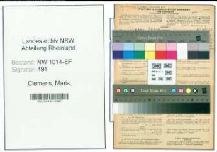 Entnazifizierung Maria Clemens , geb. 08.12.1898 (Haendlerin)